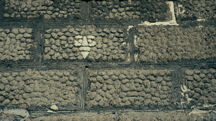 Stary mur z pustak&oacute;w szarych