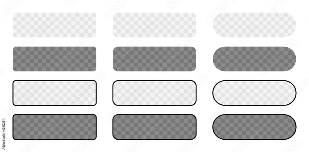 Poster blank button in 3d style on white background. set transparent button isolated. white and black empty