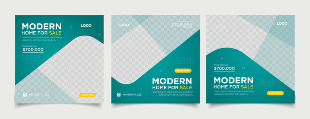 Real Estate Social Media Post Template. Elegant of Real Estate or Home Sale Social Media Promotion	