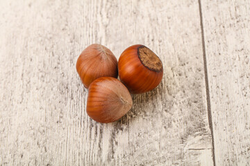 Hazelnut heap isolated over background