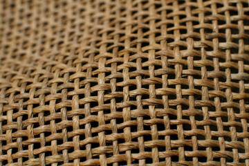 Close up of woven straw hat.