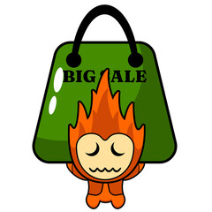 Cartoon character illustration
fire mascot Big sale is perfect for advertising or promotion