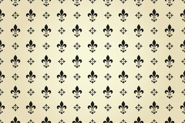 Flower geometric pattern. Seamless vector background. Black and beige ornament. Ornament for fabric, wallpaper, packaging. Decorative print