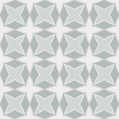 Seamless pattern. Abstract four-petal elements. Gray with a green tint.