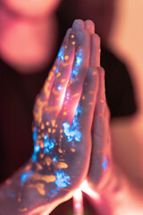 Colorful neon hand/fingers