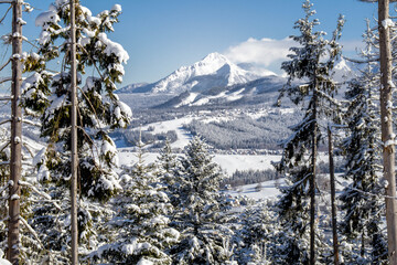 Piękny zimowy widok na panoramę gór Tatry © mirame111