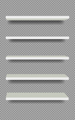 white shelf on a transparent background. Isolated vector object