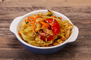 Spicy pickled cabbage with carrot