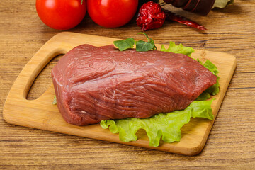 Raw beef piece for cooking