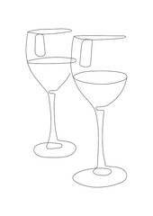 Vector minimalistic illustration. Poster on the wall. Illustration of love and relationships. Line art