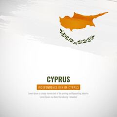 Happy independence day of Cyprus with brush style watercolor country flag background