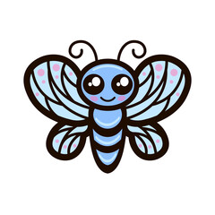 cute butterfly vector character, kawaii mascot, icon, logo, clip art illustration