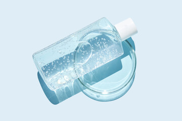 Luqiud cosmetic product. Jelly bubble transparent toner. Makeup cleaner. Aqua hair conditioner