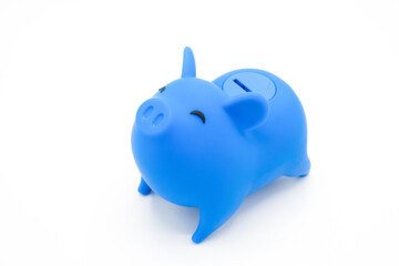 Piggy bank on white background. Finance, saving money concept.