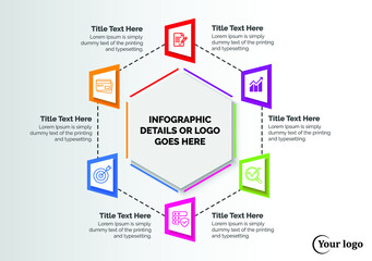 Infographics Design Template - Graph, Pie chart, workflow layout, cycling diagram, brochure, report, presentation, web design. Editable Vector illustration