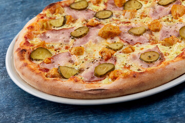 italian pizza on the white plate