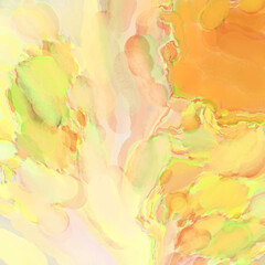 Contemporary art. Colorful texture of hand made artwork. Modern painting. Watercolor strokes on surface. Artistic background image. Abstract painting on canvas. Brushstrokes.