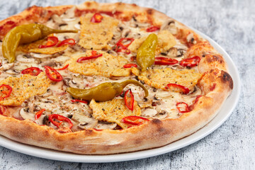 italian pizza on the white plate