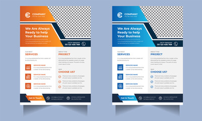 Corporate business flyer design template with modern concept Premium Vector