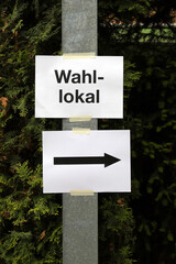 hinweiszettel zum wahllokal