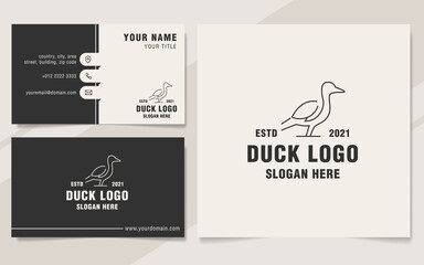 Duck line logo template monogram style