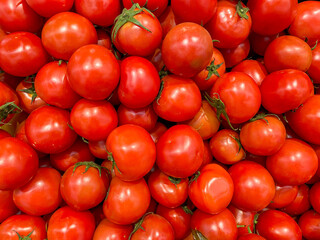 Ripe red tomatoes for diet background concept