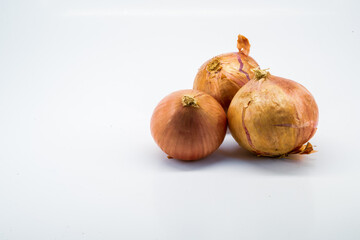 Holland Big onions isolated on a white background.
