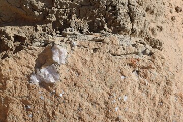 Stone and rock formations in the western desert of Fayoum in Egypt