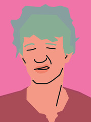 Portrait of a man. Vector flat illustration.