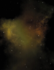 Star field in galaxy space with colorful nebula. Sci fi background of deep space. Ethereal wallpaper.