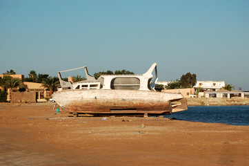 old boat on the beach