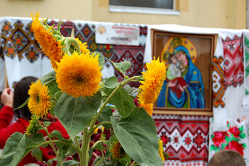 collage with flowers