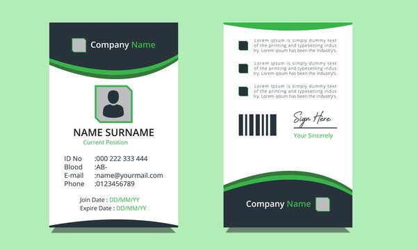 Company Id Card Back Side