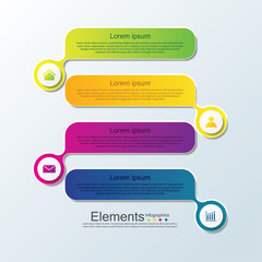 Presentation business infographic elements with 4 step
