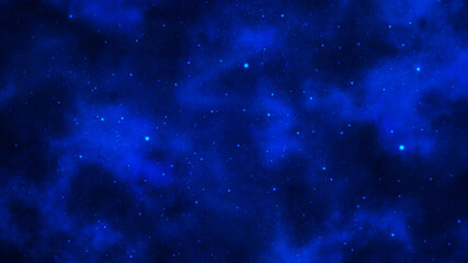 Fototapeta na wymiar Deep blue starry universe background