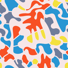 Seamless colorful pattern with abstract shapes