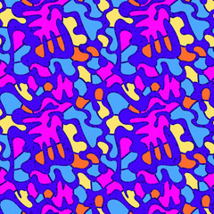 Fototapeta na wymiar Seamless colorful pattern with abstract shapes