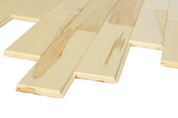 The surface of small dowel boards. Diagonal view from above.