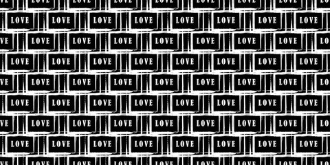 Digital paper with love romantic lettering. Wrapping paper or textile and fabric design. Vector illustration.