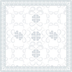 Elegant abstract scarf pattern design with ethnic and floral ornament. Hijab motif design