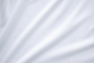 White fabric cotton background. display  abstract texture luxury cloth soft wave.  for well use text present or promote your goods, products on free space background. top view or flat lay.