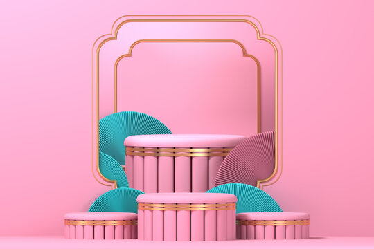 Geometric plane design, 3D rendering of the scene
