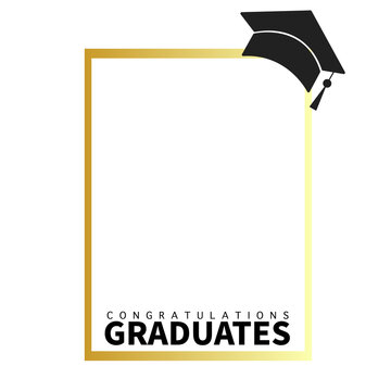 Graduates Frame for Congratulations  Class of 2021. Template for graduation design.isolated on white background ,Vector illustration EPS 10