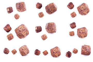 Collection of stone mineral garnet
