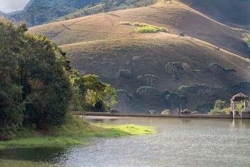 landscape with lake and mountains