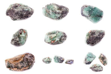 Collection of stone mineral Emerald