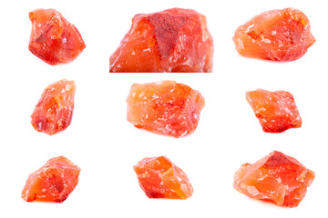 Collection of stone mineral Carnelian