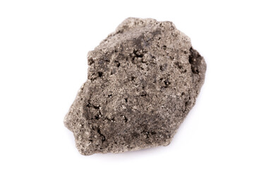 Obraz premium macro pyrite stone on a white background
