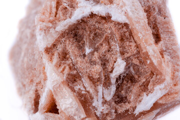 macro mineral-stone in the desert rose on a white background