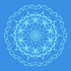 Ethnic decorative pattern in the mandala technique. Design template for a postcard. Ethnic abstraction.